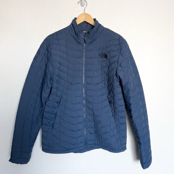 North Face Jacket Mens Medium Thermoball Quilted Packable Zip Blue Gorpcore - Picture 1 of 12